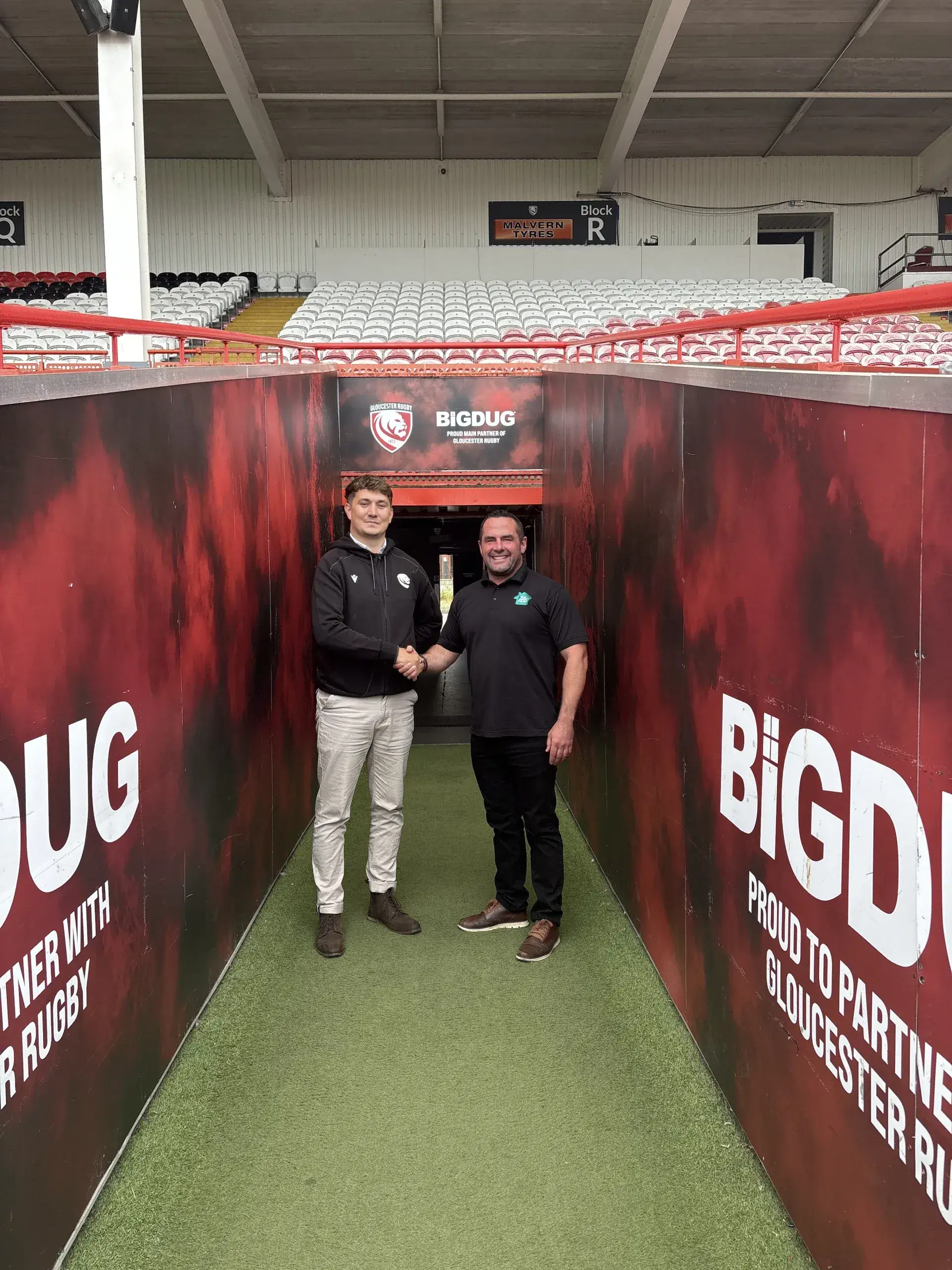 The Solar House team at a rugby club they sponsor