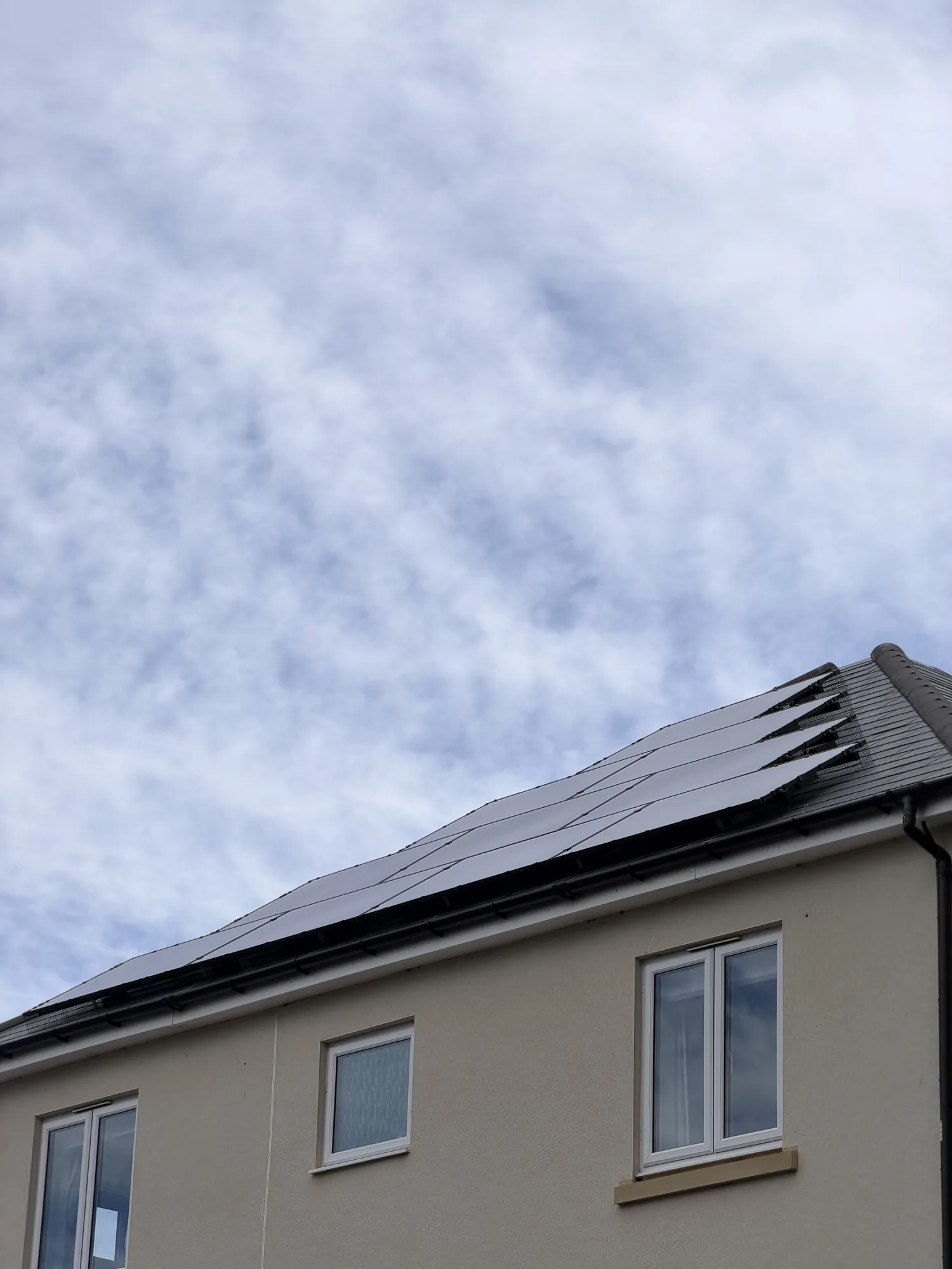 A finished solar install on a new-build home in Cheltenham