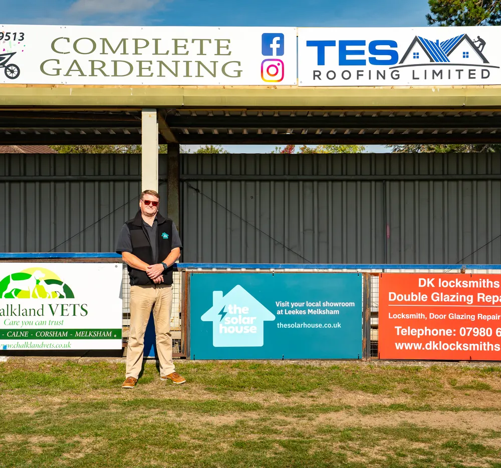 The Solar House pitch-side banner at a local football club
